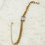 Unisex Gold Chain With Radiant Gemstone Bracelet