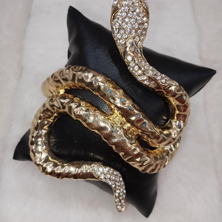 Naagmani Crystal Serpent Cuff Bracelet