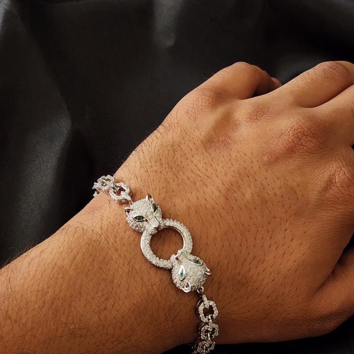 Frosted Panther Bite Bracelet