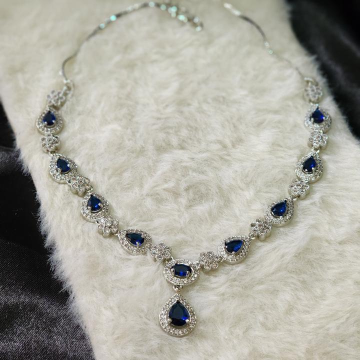 Noir Royale Blue AD Necklace Set