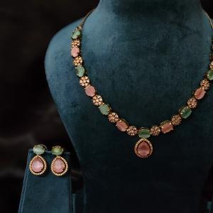 Elara Pastel Radiance AD Necklace Set