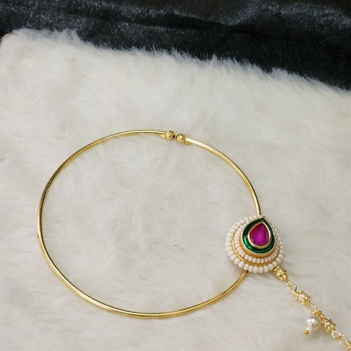 Royal Meenakari Pearl Drop Nath