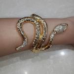 Naagmani Crystal Serpent Cuff Bracelet