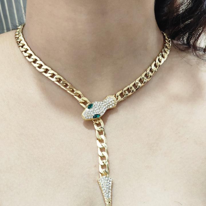 Serpent Charm Wrap Necklace & Bracelet