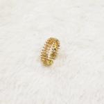Korean Irregular Cubic Zirconia Gemstone Gold Open Ring