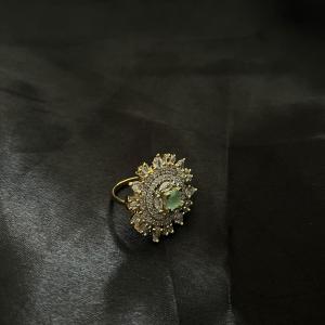 Emerald Glow Royal Cocktail Ring