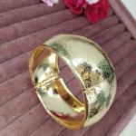 Meher Gold-Etched Dome Cuff Bracelet