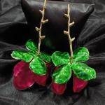 Magnolia Bloom Enamel Statement Earrings