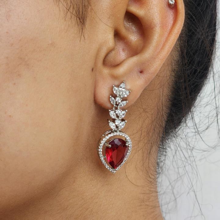 Crimson Empress American Diamond Necklace Set