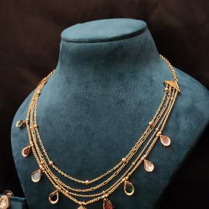 Meher Moissanite Diamond Layered Necklace Set