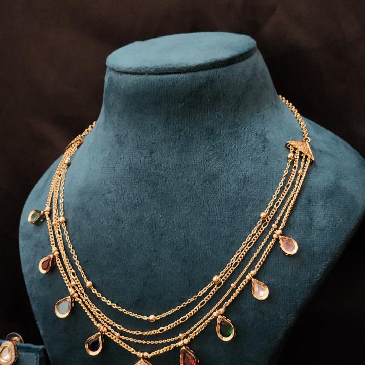 Meher Moissanite Diamond Layered Necklace Set