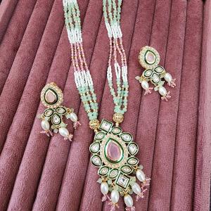 "Meher Elegance" Kundan & Beaded Necklace Set