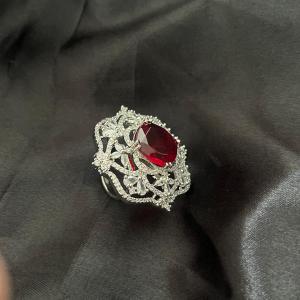 Crimson Majesty Cocktail Ring