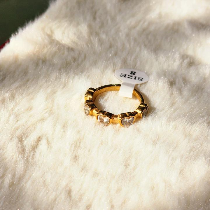 “Trinity Hearts” Gold-Plated Ring