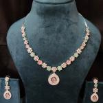 Pastel Flora American Diamond Necklace Set