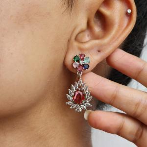 Ruhaniya Ruby Bloom Necklace Set