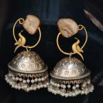 Peacock Grace Pearl Jhumka Earrings