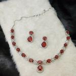 Crimson Radiance American Diamond Necklace Set