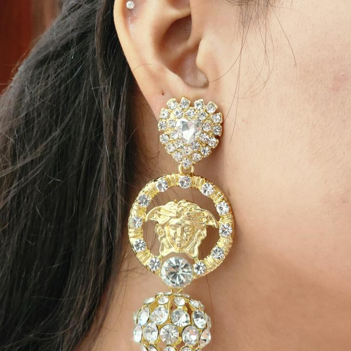 Regalia Medusa Crystal Drop Earrings