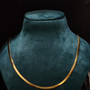 Sleek Gold-Plated Flat Herringbone Chain