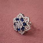 Midnight Bloom Cocktail Ring