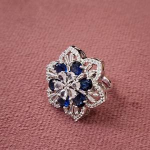 Midnight Bloom Cocktail Ring