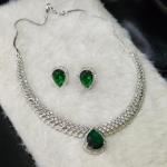 Emerald Majesty American Diamond Necklace Set