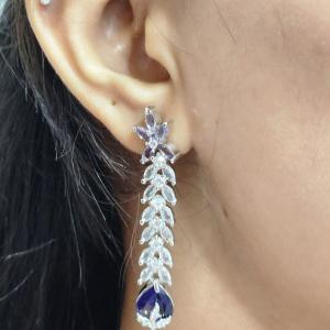 Midnight Grace American Diamond Necklace Set