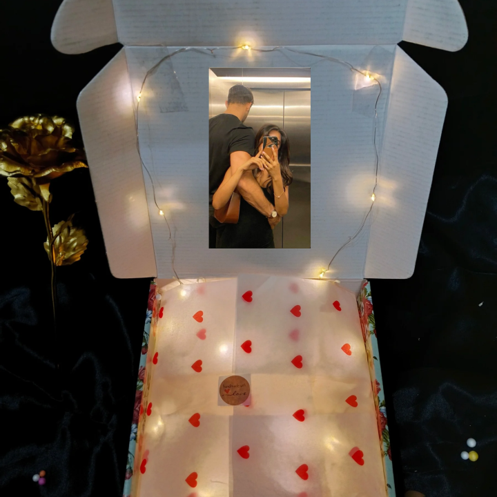 Luxe aabhushan golden embrace personalized gift-hamper-box