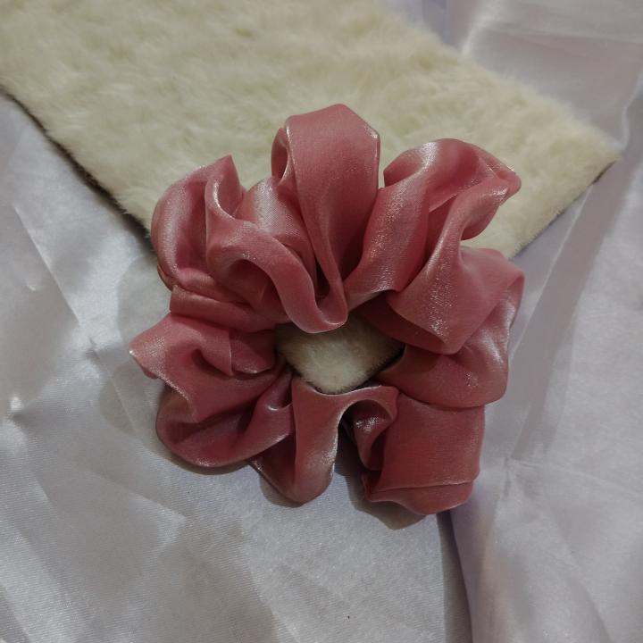 Luxe Aabhushan – Satin Bloom Scrunchie Set (Pack of 6)
