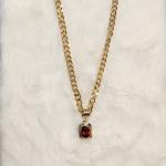 Regalia Garnet Bold-Link Necklace