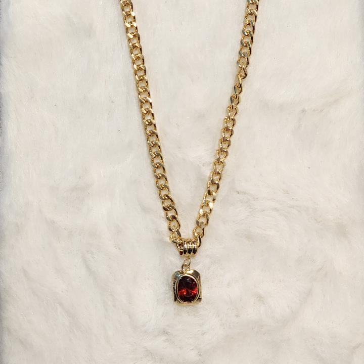 Regalia Garnet Bold-Link Necklace