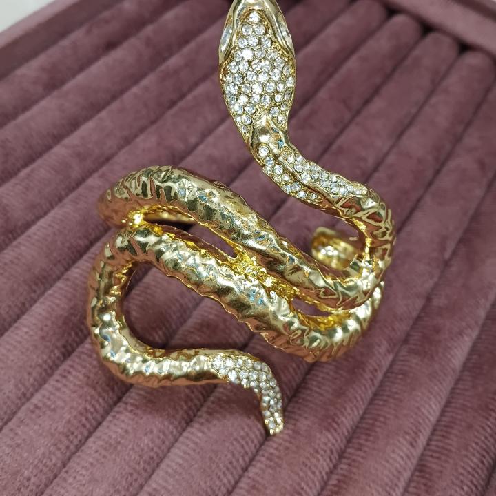 Naagmani Crystal Serpent Cuff Bracelet