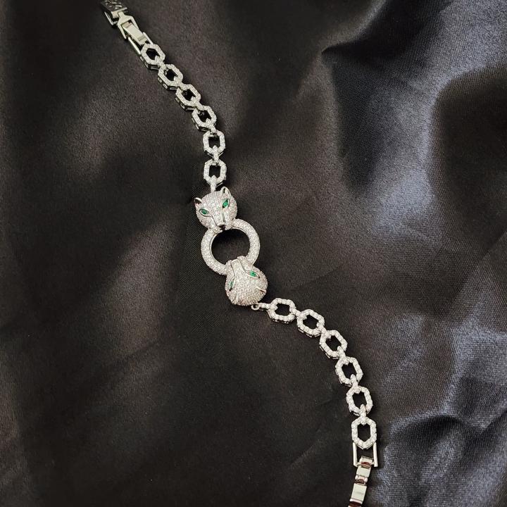 Frosted Panther Bite Bracelet