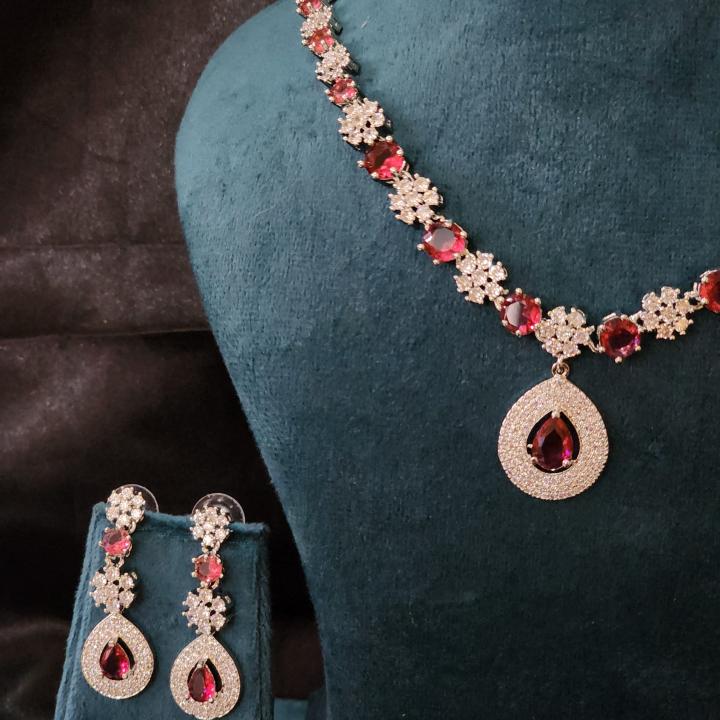 Crimson Grace Ruby AD Necklace Set