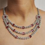 Ruhani Raat Burgundy Bridal Necklace Set