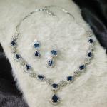 Noir Royale Blue AD Necklace Set