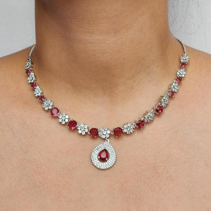 Crimson Grace Ruby AD Necklace Set