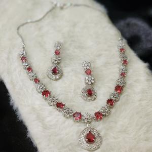 Crimson Grace Ruby AD Necklace Set
