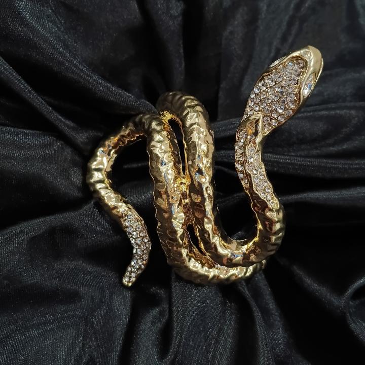 Naagmani Crystal Serpent Cuff Bracelet