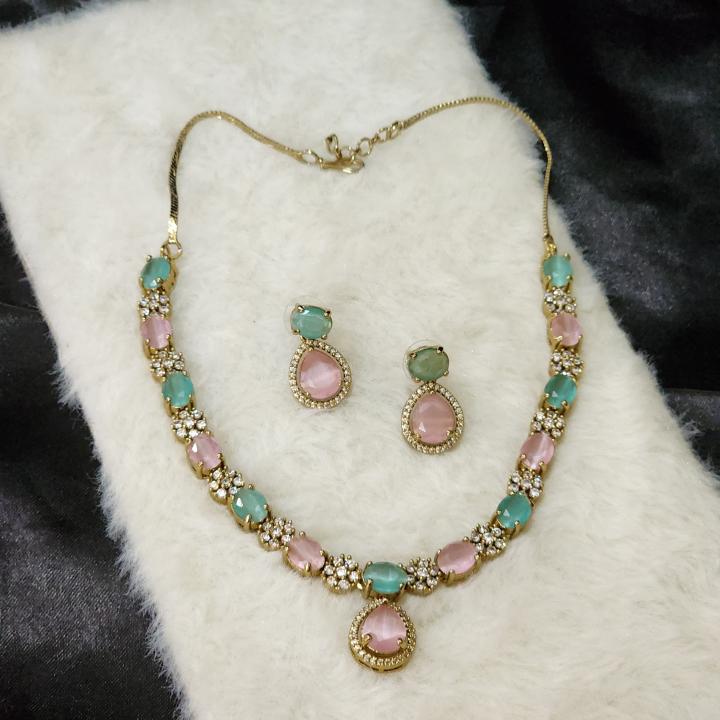 Elara Pastel Radiance AD Necklace Set