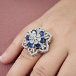 Midnight Bloom Cocktail Ring