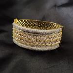 Regal Radiance CZ Gold-Plated Bangle