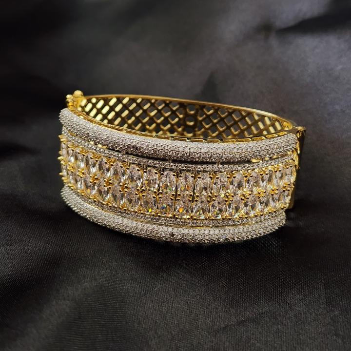 Regal Radiance CZ Gold-Plated Bangle