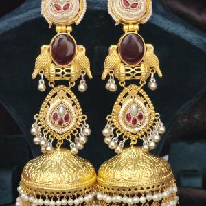 Regal Kundan Jhumka Earrings