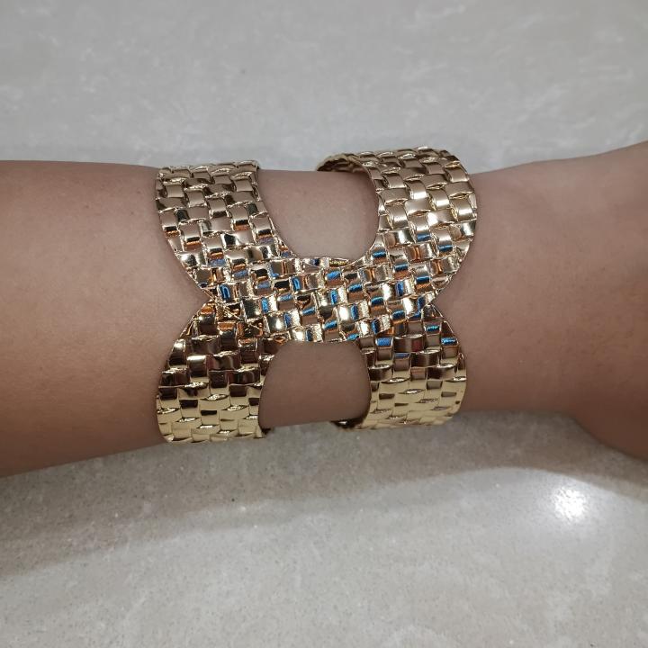 Noor Woven Gold Statement Cuff