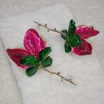 Magnolia Bloom Enamel Statement Earrings