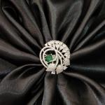 Emerald Plume Cocktail Ring